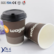 Großhandel Einweg-Doppelwandige Isolierte Heiße Kaffee-Papierbecher